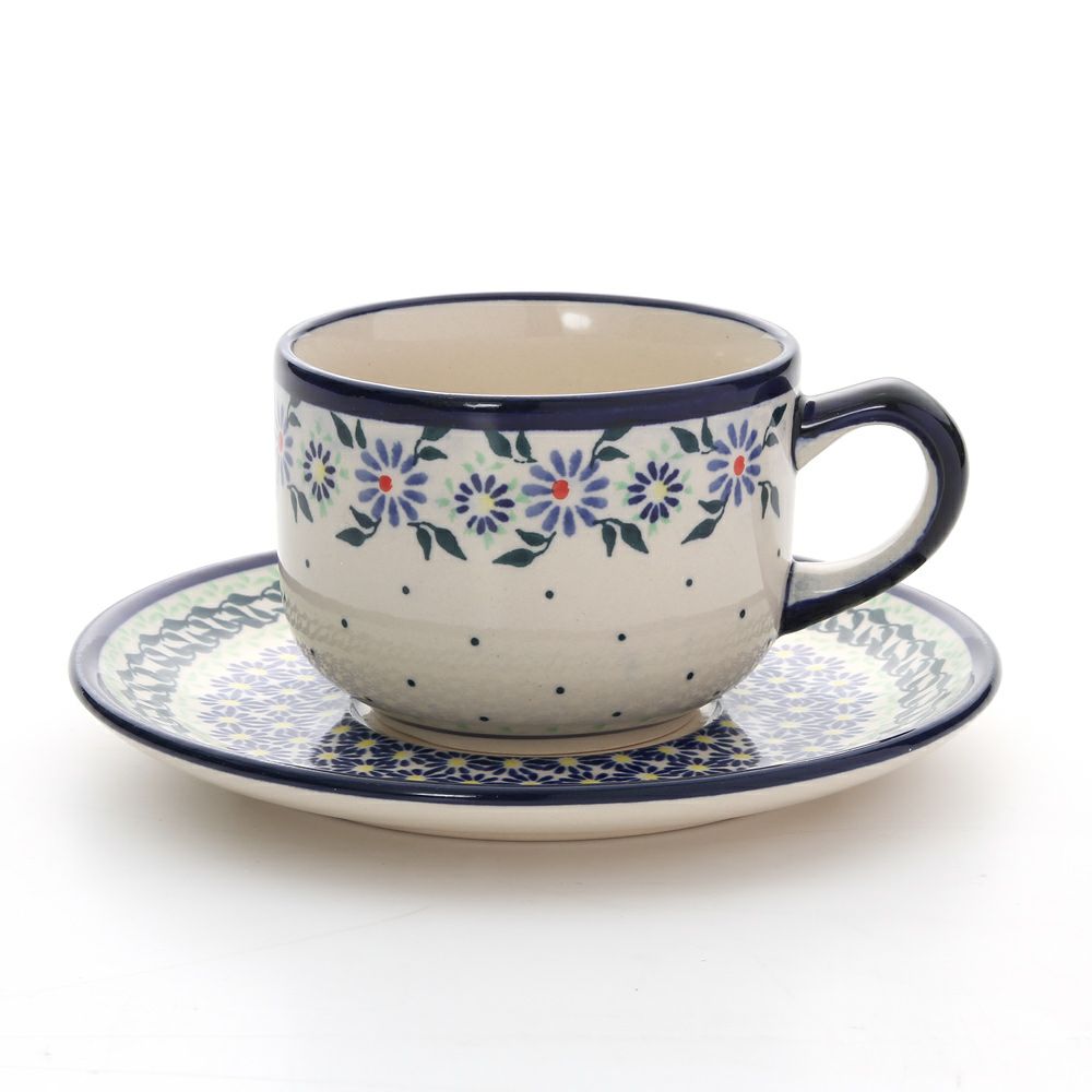 ポーリッシュポタリー（ポーランド陶器） ボレスワヴィエツ ティーカップ＆ソーサー 210ml／16cm 886／883／A-1163A