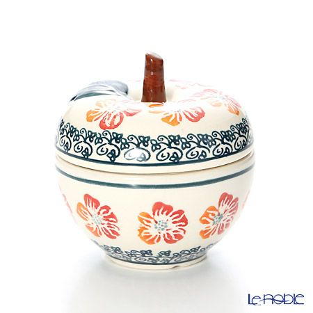 ポーリッシュポタリー（ポーランド陶器） ボレスワヴィエツ キャニスター（リンゴ） 9.2cm／100ml 1899／955