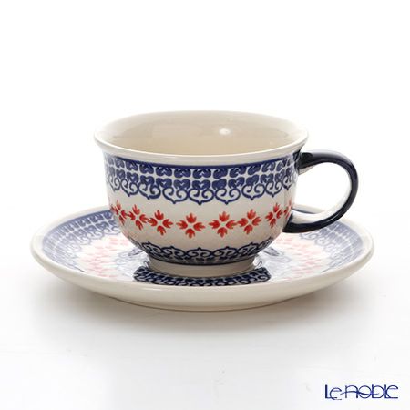 ポーリッシュポタリー（ポーランド陶器） ボレスワヴィエツ ティーカップ＆ソーサー 220ml／16cm 775／836／1046