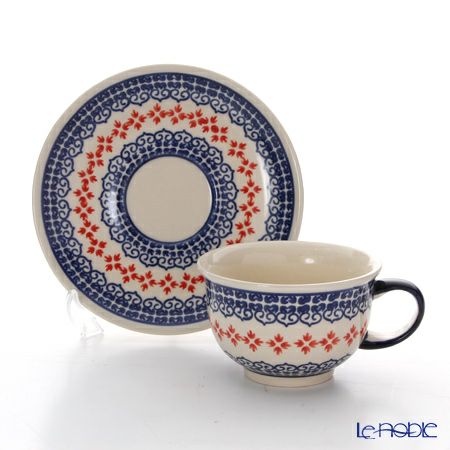ポーリッシュポタリー（ポーランド陶器） ボレスワヴィエツ ティーカップ＆ソーサー 220ml／16cm 775／836／1046