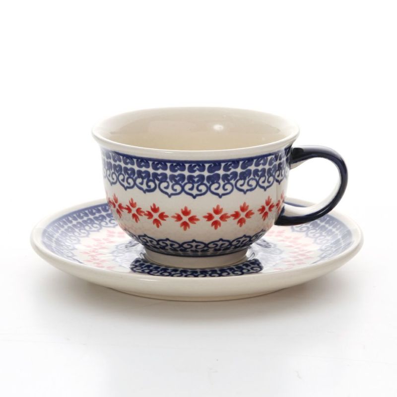 ポーリッシュポタリー（ポーランド陶器） ボレスワヴィエツ ティーカップ＆ソーサー 220ml／16cm 775／836／1046