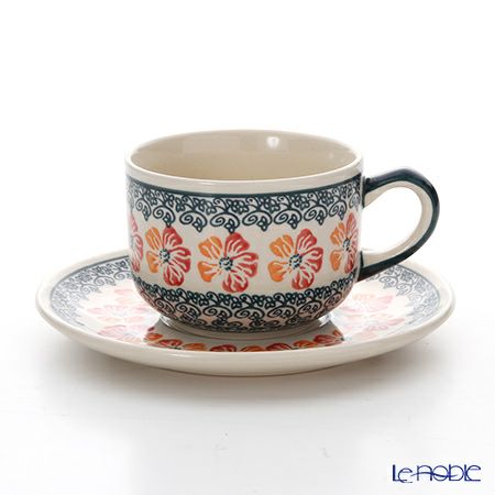 ポーリッシュポタリー（ポーランド陶器） ボレスワヴィエツ ティーカップ＆ソーサー 210ml／16cm 886／883／955