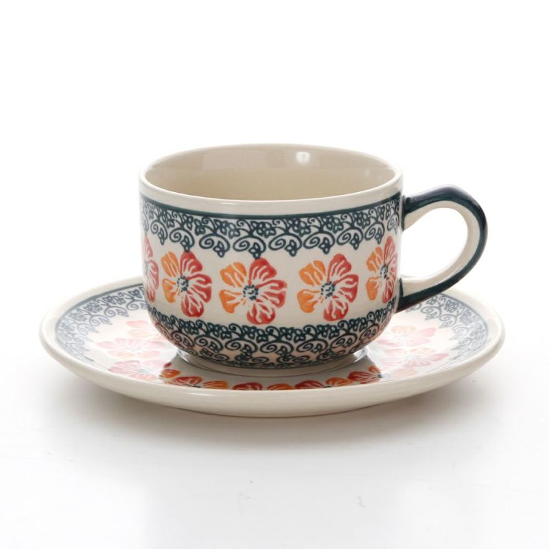 ポーリッシュポタリー（ポーランド陶器） ボレスワヴィエツ ティーカップ＆ソーサー 210ml／16cm 886／883／955