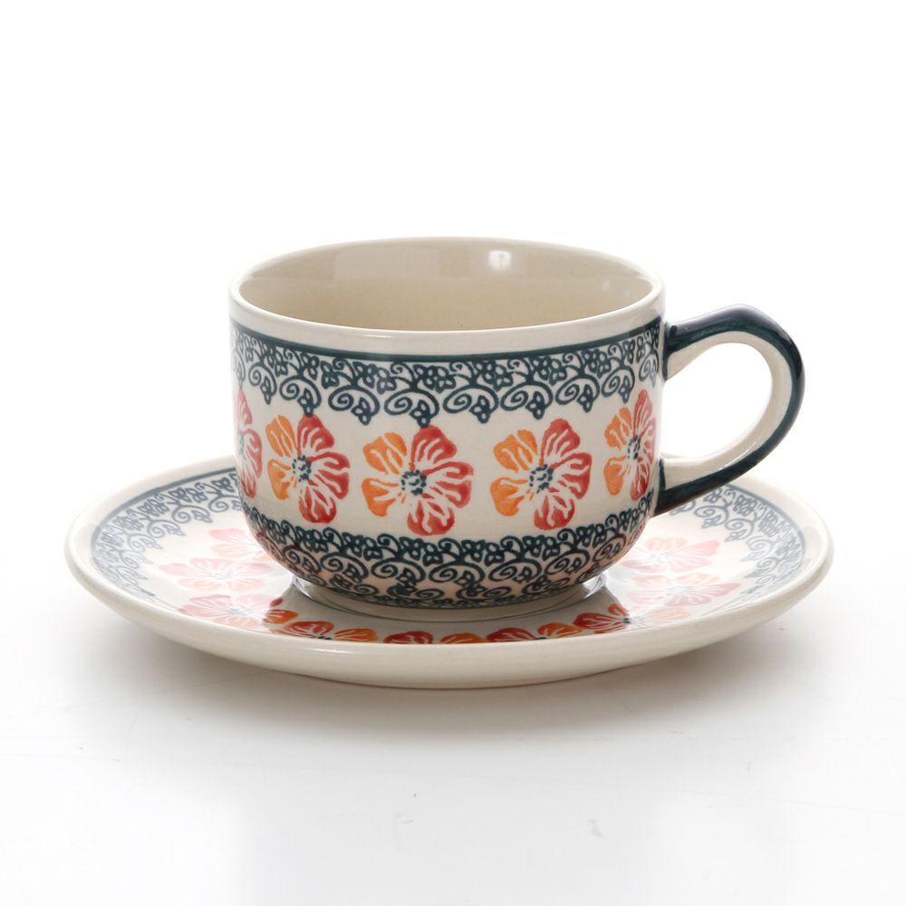 ポーリッシュポタリー（ポーランド陶器） ボレスワヴィエツ ティーカップ＆ソーサー 210ml／16cm 886／883／955