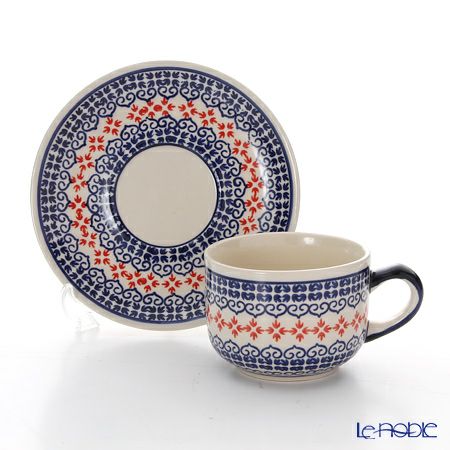 ポーリッシュポタリー（ポーランド陶器） ボレスワヴィエツ ティーカップ＆ソーサー 210ml／16cm 886／883／1046