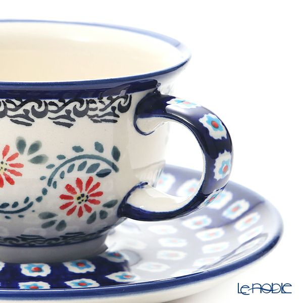 ポーリッシュポタリー（ポーランド陶器） ボレスワヴィエツ ティーカップ＆ソーサー 220ml／16cm 775／836／A-1145A