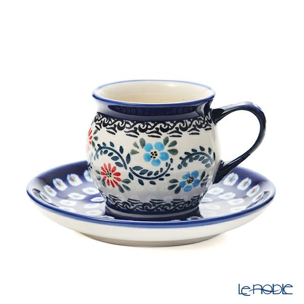 ポーリッシュポタリー（ポーランド陶器） ボレスワヴィエツ コーヒーカップ＆ソーサー 160ml／14.2cm 913／710／A-1145A