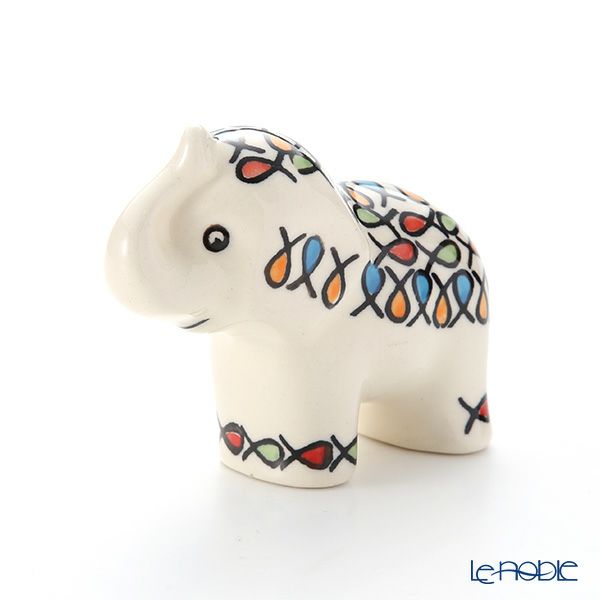 ポーリッシュポタリー（ポーランド陶器） ボレスワヴィエツ フィギュリン（エレファント） H8cm 1874／DU-221