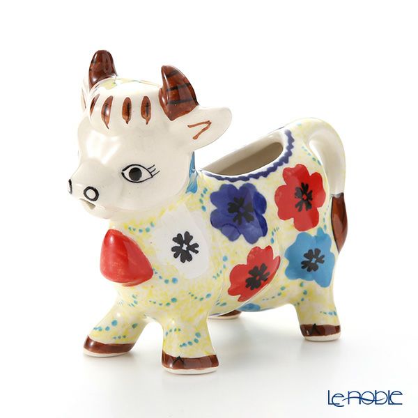 ポーリッシュポタリー（ポーランド陶器） ボレスワヴィエツ クリーマー（ウシ） 75ml 1885／DU-220