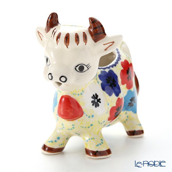 ポーリッシュポタリー（ポーランド陶器） ボレスワヴィエツ クリーマー（ウシ） 75ml 1885／DU-220