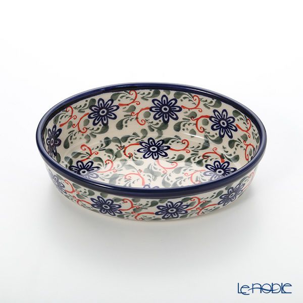 ポーリッシュポタリー（ポーランド陶器） ボレスワヴィエツ 楕円型ディッシュ 16.4cm／H4.5cm 1894A／A-1197A