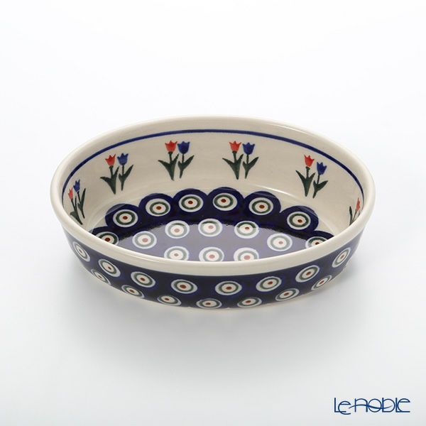 ポーリッシュポタリー（ポーランド陶器） ボレスワヴィエツ 楕円型ディッシュ 16.4cm／H4.5cm 1894A／809