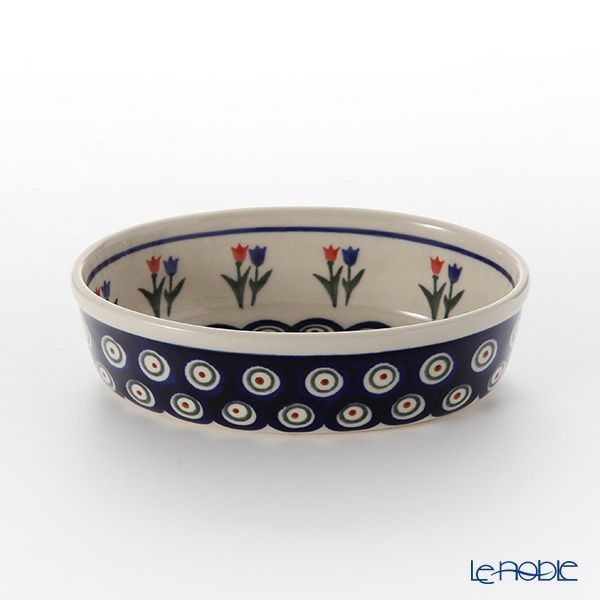 ポーリッシュポタリー（ポーランド陶器） ボレスワヴィエツ 楕円型ディッシュ 16.4cm／H4.5cm 1894A／809