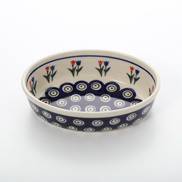 ポーリッシュポタリー（ポーランド陶器） ボレスワヴィエツ 楕円型ディッシュ 16.4cm／H4.5cm 1894A／809