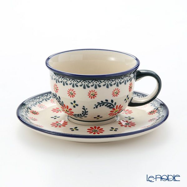 ポーリッシュポタリー（ポーランド陶器） ボレスワヴィエツ ティーカップ＆ソーサー 220ml／16cm 775／836／A-1072A