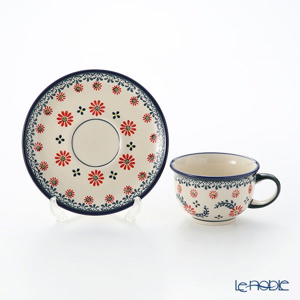 ポーリッシュポタリー（ポーランド陶器） ボレスワヴィエツ ティーカップ＆ソーサー 220ml／16cm 775／836／A-1072A