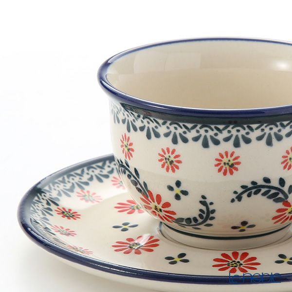 ポーリッシュポタリー（ポーランド陶器） ボレスワヴィエツ ティーカップ＆ソーサー 220ml／16cm 775／836／A-1072A