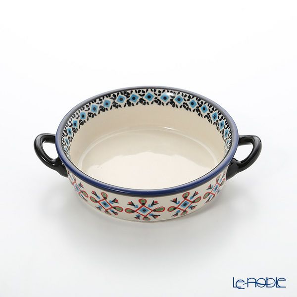 ポーリッシュポタリー（ポーランド陶器） ボレスワヴィエツ グラタン皿 18.8cm／H4.6cm 1454／A-1220A