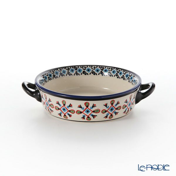 ポーリッシュポタリー（ポーランド陶器） ボレスワヴィエツ グラタン皿 18.8cm／H4.6cm 1454／A-1220A