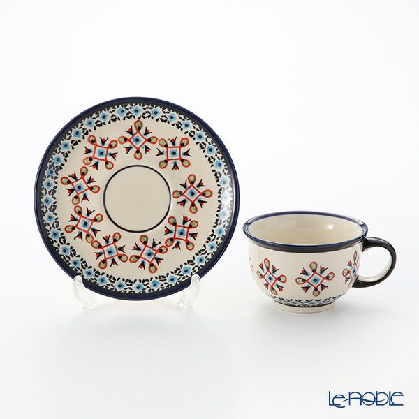 ポーリッシュポタリー（ポーランド陶器） ボレスワヴィエツ ティーカップ＆ソーサー 220ml／16cm 775／836／A-1220A