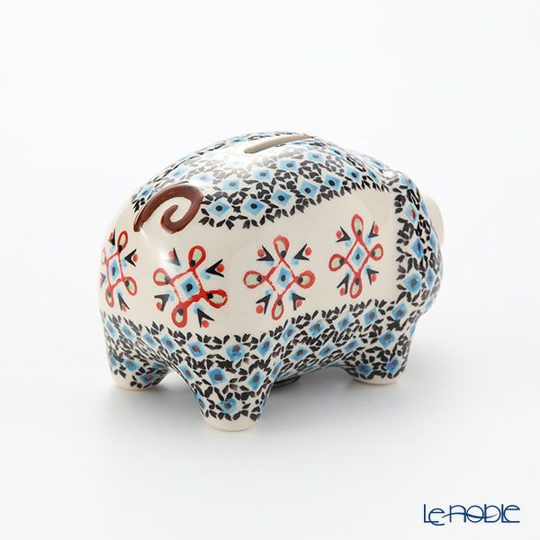 ポーリッシュポタリー（ポーランド陶器） ボレスワヴィエツ ピギーバンク（豚の貯金箱） 15.5cm／H9.3cm 1815／A-1220A