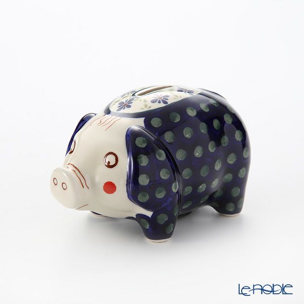 ポーリッシュポタリー（ポーランド陶器） ボレスワヴィエツ ピギーバンク（豚の貯金箱） 15.5cm／H9.3cm 1815／297A