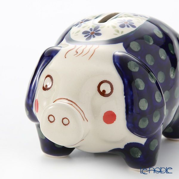 ポーリッシュポタリー（ポーランド陶器） ボレスワヴィエツ ピギーバンク（豚の貯金箱） 15.5cm／H9.3cm 1815／297A