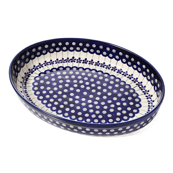 ポーリッシュポタリー（ポーランド陶器） ボレスワヴィエツ ディッシュ 22×31cm 350A／A-166A