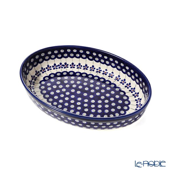 ポーリッシュポタリー（ポーランド陶器） ボレスワヴィエツ ディッシュ／楕円皿／オーバルボウル 19×27.5cm 349A／A-166A