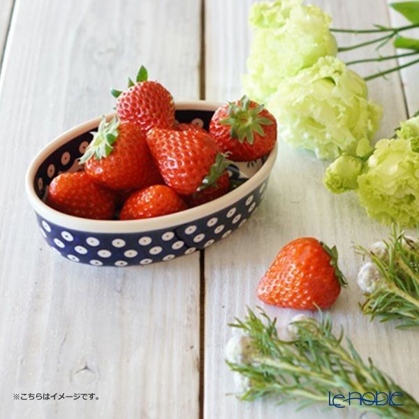 ポーリッシュポタリー（ポーランド陶器） ボレスワヴィエツ 楕円型ディッシュ 16.4cm／H4.5cm 1894A／D-41