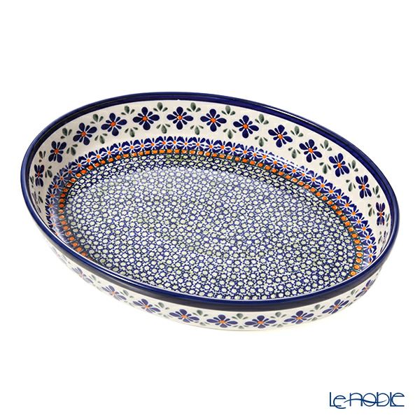 ポーリッシュポタリー（ポーランド陶器） ボレスワヴィエツ ディッシュ 22×31cm 350A／DU-60