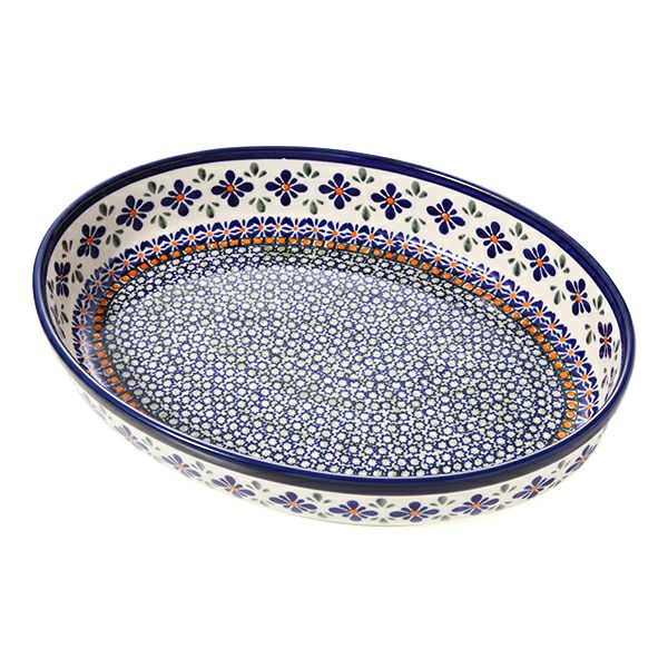 ポーリッシュポタリー（ポーランド陶器） ボレスワヴィエツ ディッシュ 22×31cm 350A／DU-60