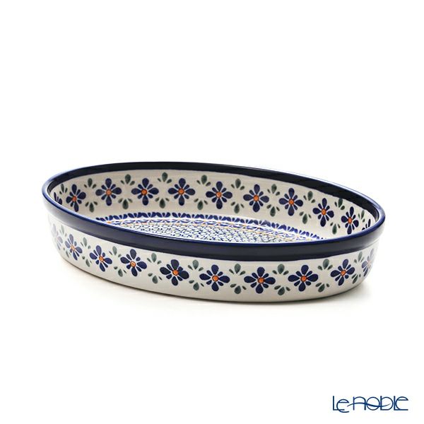 ポーリッシュポタリー（ポーランド陶器） ボレスワヴィエツ ディッシュ／楕円皿／オーバルボウル 19×27.5cm 349A／DU-60