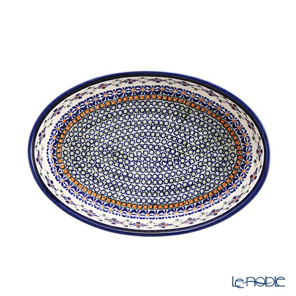 ポーリッシュポタリー（ポーランド陶器） ボレスワヴィエツ ディッシュ／楕円皿／オーバルボウル 19×27.5cm 349A／DU-60