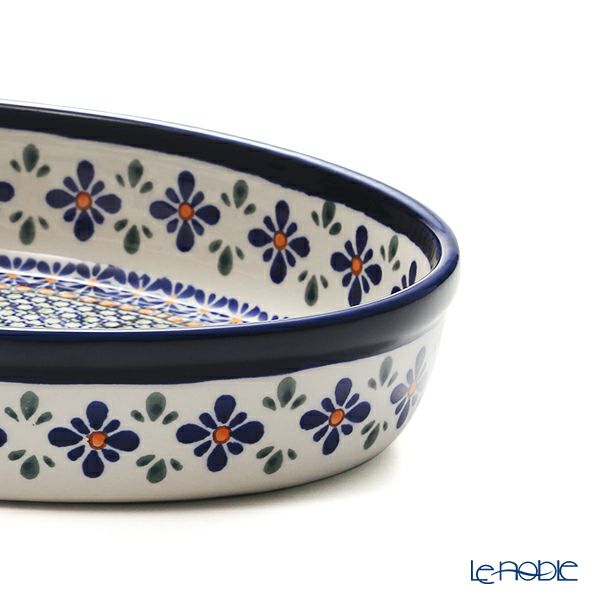 ポーリッシュポタリー（ポーランド陶器） ボレスワヴィエツ ディッシュ／楕円皿／オーバルボウル 19×27.5cm 349A／DU-60