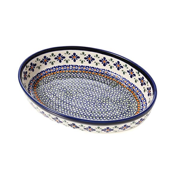 ポーリッシュポタリー（ポーランド陶器） ボレスワヴィエツ ディッシュ／楕円皿／オーバルボウル 19×27.5cm 349A／DU-60