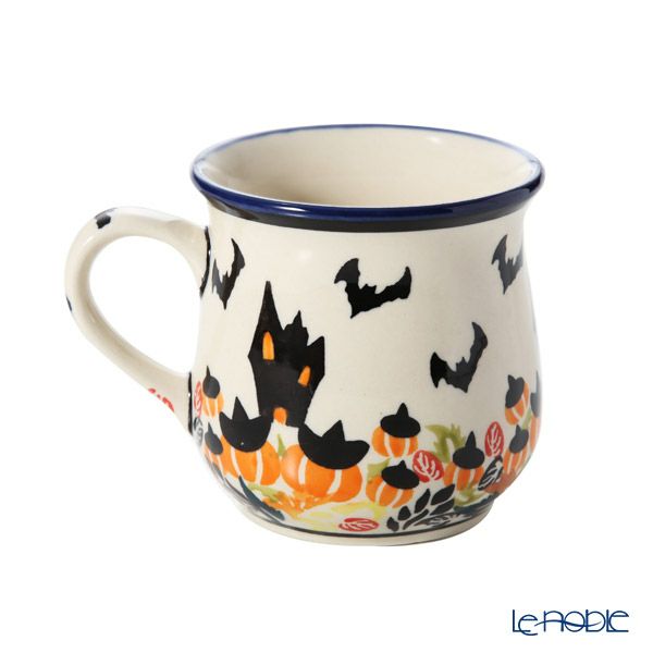 ポーリッシュポタリー（ポーランド陶器） ボレスワヴィエツ マグカップ 250ml／8.6cm パンプキン ハロウィン 1599／DU-OK124