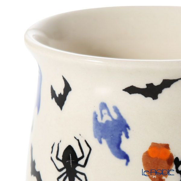 ポーリッシュポタリー（ポーランド陶器） ボレスワヴィエツ マグカップ 250ml／8.6cm お化け＆猫 ハロウィン 1599／DU-OK125
