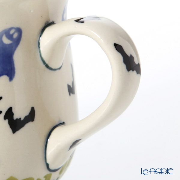 ポーリッシュポタリー（ポーランド陶器） ボレスワヴィエツ マグカップ 250ml／8.6cm お化け＆猫 ハロウィン 1599／DU-OK125