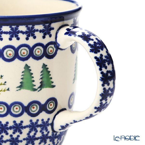ポーリッシュポタリー（ポーランド陶器） ボレスワヴィエツ マグカップ 350ml／9.7cm XMAS／クリスマス（もみの木） 1105／A-1001