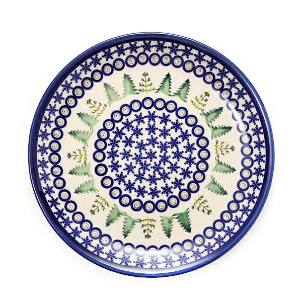 ポーリッシュポタリー（ポーランド陶器） ボレスワヴィエツ プレート 19.5cm XMAS／クリスマス（もみの木） 814／A-1001