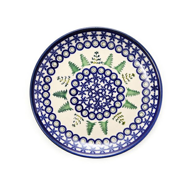 ポーリッシュポタリー（ポーランド陶器） ボレスワヴィエツ プレート 16cm XMAS／クリスマス（もみの木） 818／A-1001