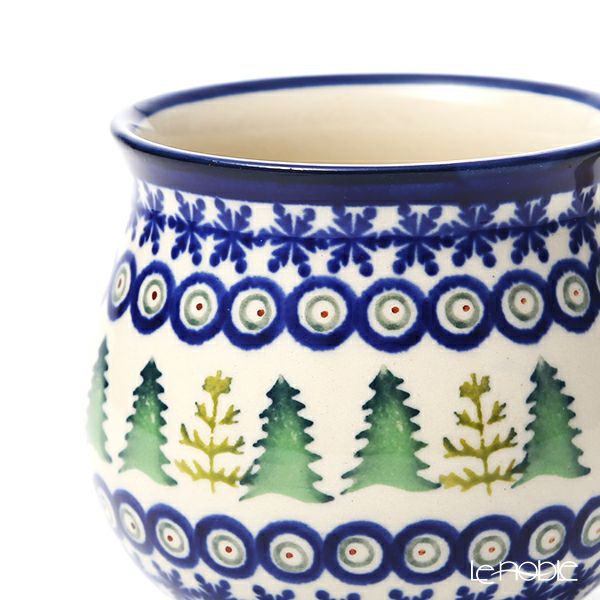 ポーリッシュポタリー（ポーランド陶器） ボレスワヴィエツ マグカップ 220ml／8cm XMAS／クリスマス（もみの木） 1452／A-1001