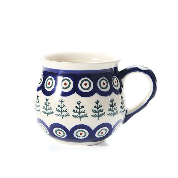 ポーリッシュポタリー（ポーランド陶器） ボレスワヴィエツ マグカップ 220ml／8cm XMAS／クリスマス（もみの木）1452／D-312