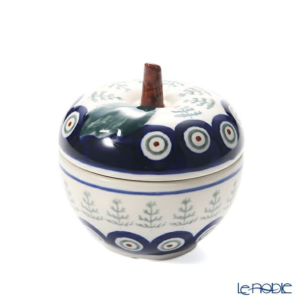 ポーリッシュポタリー（ポーランド陶器） ボレスワヴィエツ キャニスター（リンゴ） 9.2cm／100ml XMAS／クリスマス（もみの木）1899／D-312