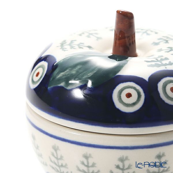 ポーリッシュポタリー（ポーランド陶器） ボレスワヴィエツ キャニスター（リンゴ） 9.2cm／100ml XMAS／クリスマス（もみの木）1899／D-312