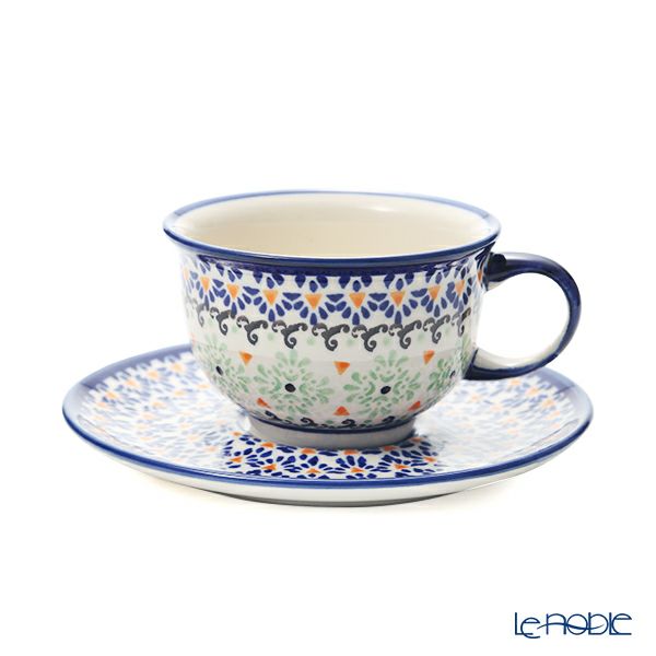 ポーリッシュポタリー（ポーランド陶器） ボレスワヴィエツ ティーカップ＆ソーサー 220ml／16cm 775／836／A-1155A