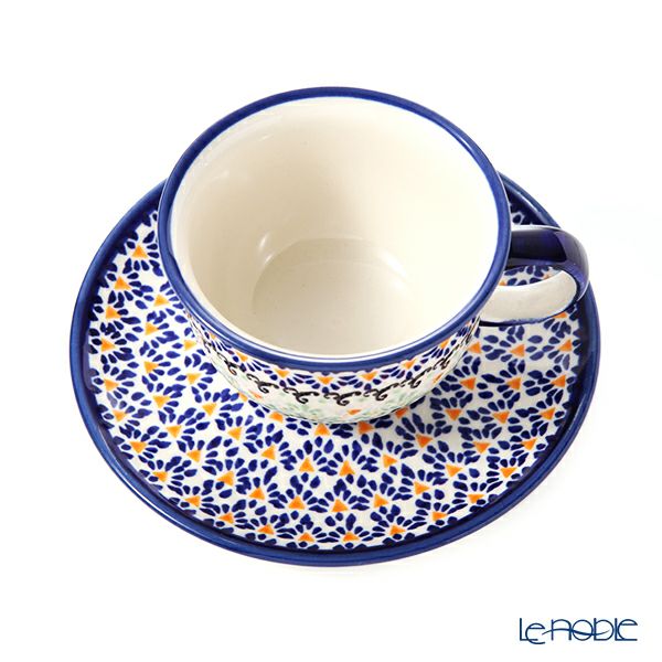 ポーリッシュポタリー（ポーランド陶器） ボレスワヴィエツ ティーカップ＆ソーサー 220ml／16cm 775／836／A-1155A