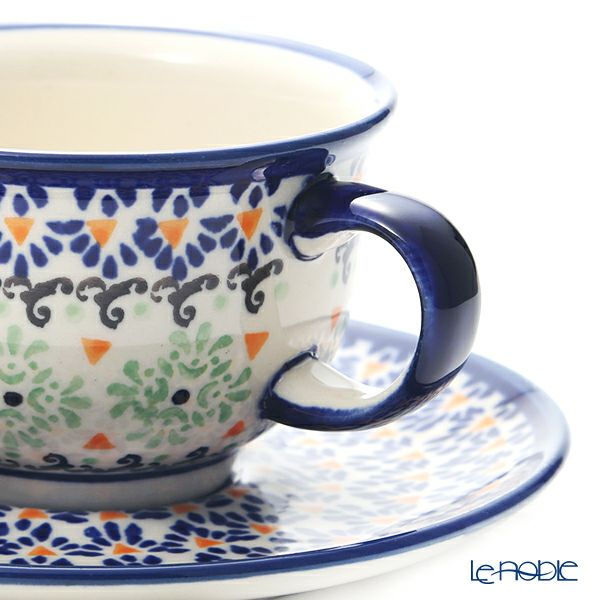 ポーリッシュポタリー（ポーランド陶器） ボレスワヴィエツ ティーカップ＆ソーサー 220ml／16cm 775／836／A-1155A