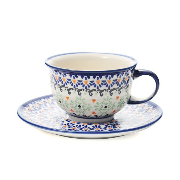 ポーリッシュポタリー（ポーランド陶器） ボレスワヴィエツ ティーカップ＆ソーサー 220ml／16cm 775／836／A-1155A